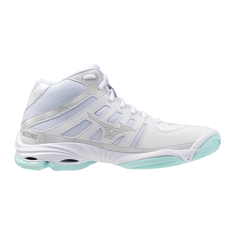 Mizuno WAVE VOLTAGE 2 MID White/Blue Tint